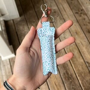 Handmade Burt’s bees chapstick holder with swivel keychain